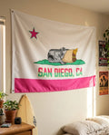 San Diego, CA - Wall Flag (Single Sided)