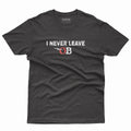 I Never Leave OB T-Shirt Black Front - Ocean Beach San Diego White Text Graphic Unisex Tee | San Diego Humor