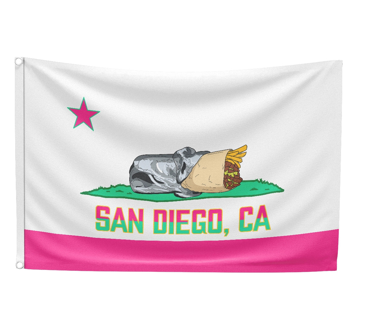 San Diego, CA - Wall Flag (Single Sided)