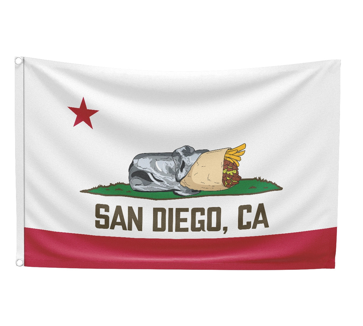 San Diego, CA - Wall Flag (Single Sided)