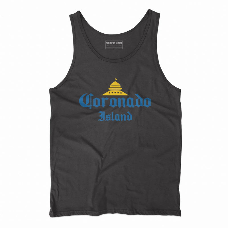 Coronado Island Tank Top Black - Hotel Del Coronado Dome Old English Text Unisex | San Diego Humor
