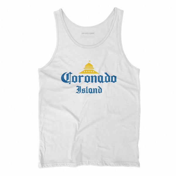 Coronado Island Tank Top White - Hotel Del Coronado Dome Old English Text Unisex | San Diego Humor