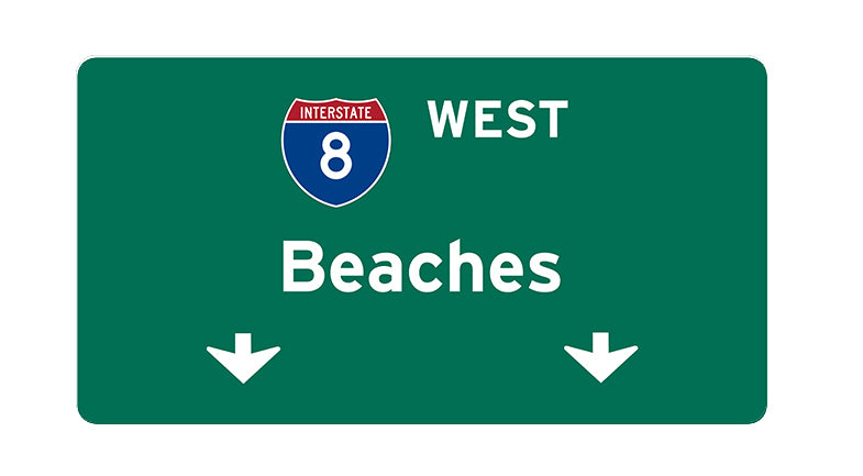 I-8 West Beaches - Bumper Sticker