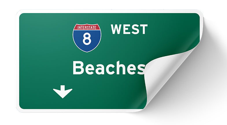 I-8 West Beaches - Bumper Sticker