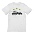 Mission Beach Rollercoaster T-Shirt White Back - Giant Dipper Palm Trees Large Back Graphic Unisex Tee | San Diego Humor