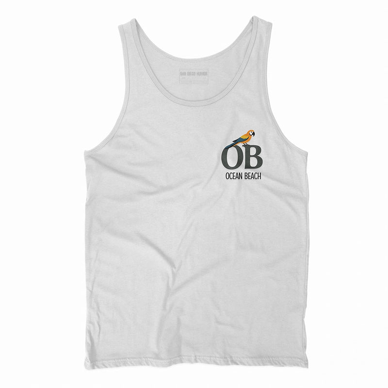 Ocean Beach parrot tank top front view