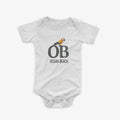 Ocean Beach parrot baby bodysuit in white