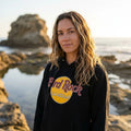 Person wearing Bird Rock (Hard Rock Parody) Hoodie at Bird Rock in La Jolla San Diego