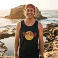 Person wearing Bird Rock (Hard Rock Parody) Tank Top at Bird Rock in La Jolla San Diego