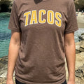 Person wearing Taco T-Shirt - Unisex at La Jolla Cove in San Diego