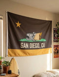 San Diego, CA - Wall Flag (Single Sided)