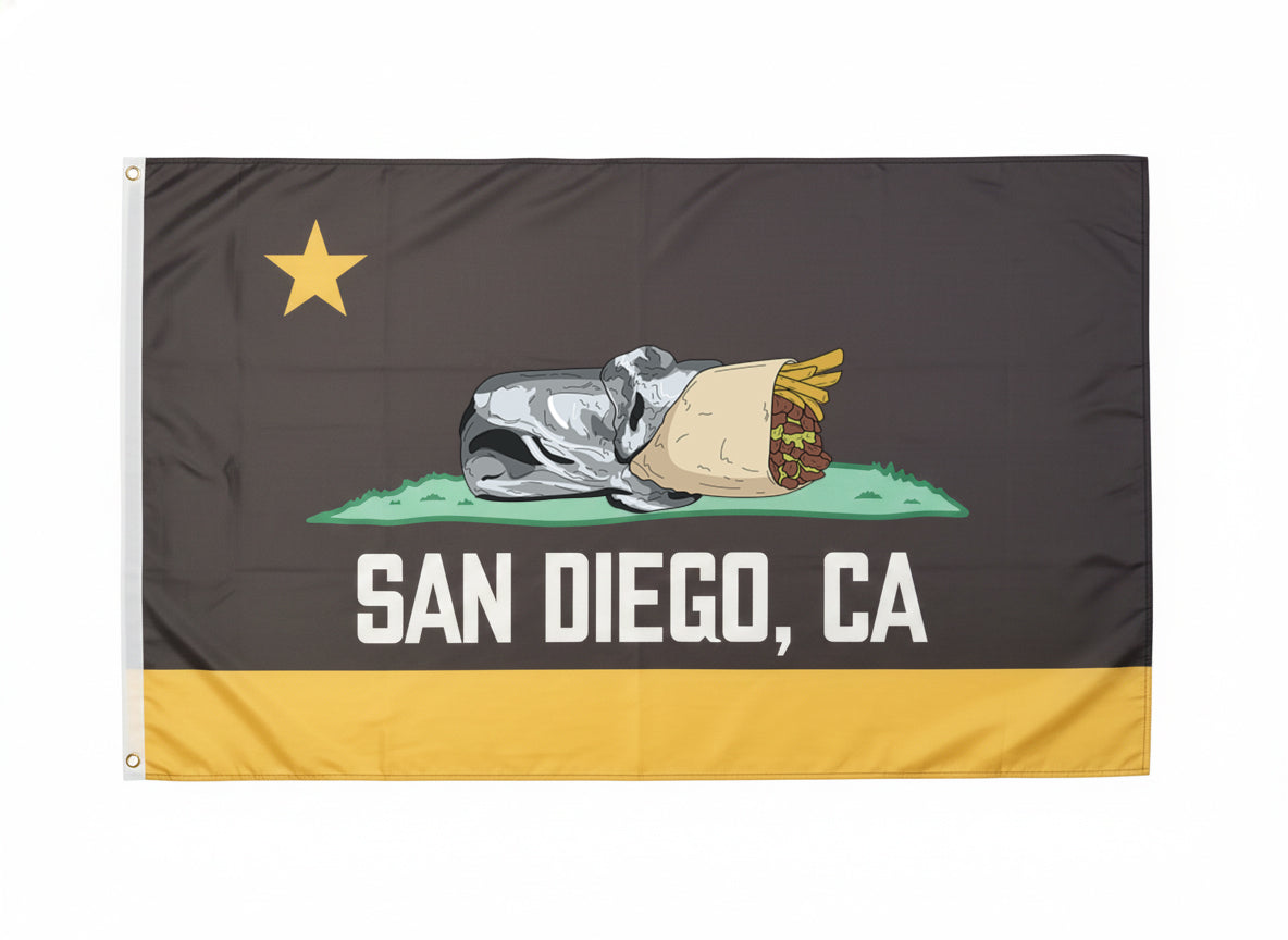 San Diego, CA - Wall Flag (Single Sided)