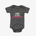 San Diego Burrito Flag Baby One Piece Black - California Bear Burrito Flag Parody Graphic Baby Onesie Bodysuit | San Diego Humor