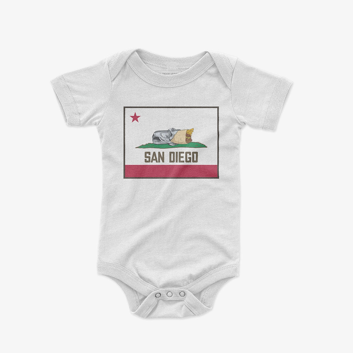 San Diego Burrito Flag - Baby One Piece