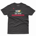 San Diego Burrito T-Shirt Black - California Republic Bear Burrito Flag Parody Red Stripe Graphic Unisex Tee | San Diego Humor