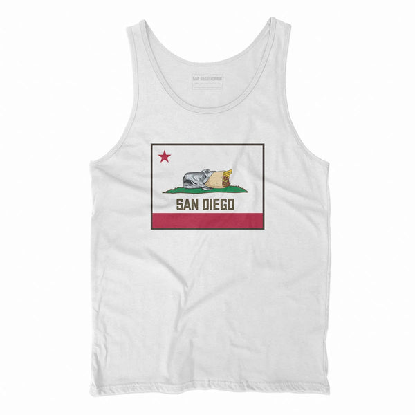 San Diego burrito flag tank top in white