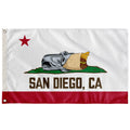 San Diego CA Burrito Flag Double Sided Indoor Outdoor Flag - California Bear Burrito Flag Parody 3x5 Feet Double Sided Flag with Grommets Red Stripe San Diego Decor | San Diego Humor