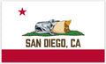 San Diego CA Burrito Flag Rectangle Magnet Design - California Bear Burrito Flag Parody 5x3 Inch Fridge Magnet Flat Product Image San Diego Souvenir | San Diego Humor
