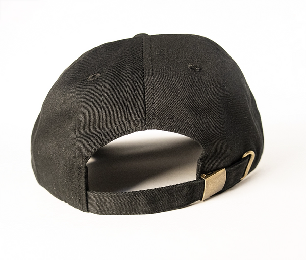 San Diego Burrito Flag Dad Hat Black Back View - Adjustable Metal Buckle Strap Black Baseball Cap Back Detail | San Diego Humor