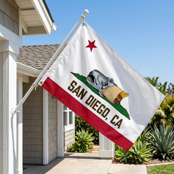 San Diego, CA - Double Sided Flag (Indoor/Outdoor)