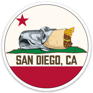 San Diego, CA Flag - Bumper Sticker (Padres Colors) - SanDiegoHumor