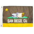 San Diego CA Burrito Flag Padres Garden Flag - Brown Gold San Diego Padres Colors California Bear Burrito Flag Parody 12.5x18 Inch Outdoor Garden Flag | San Diego Humor
