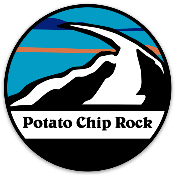 Potato Chip Rock Round Sticker - Mt Woodson Hiking Trail Landmark Vinyl Decal | San Diego Humor